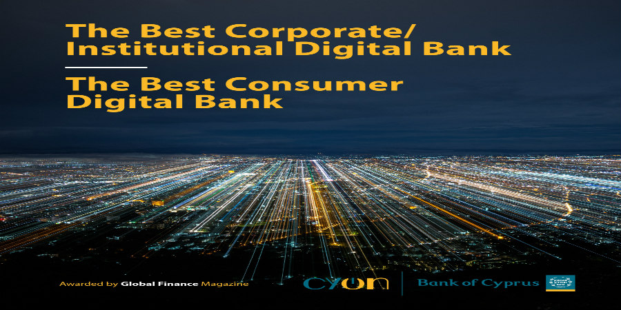 Καλύτερη Ψηφιακή Τράπεζα  στη Λιανική & Επιχειρηματική Τραπεζική στην Κύπρο
